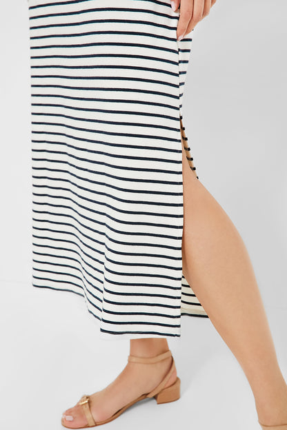 Navy Stripe Sleeveless Gio Maxi Dress