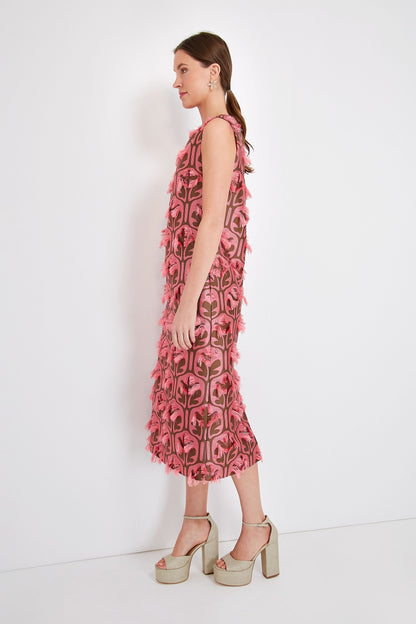 Grove Kaki and Pink Column Dress