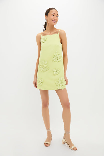 Chartreuse Leia Petal Mini Dress