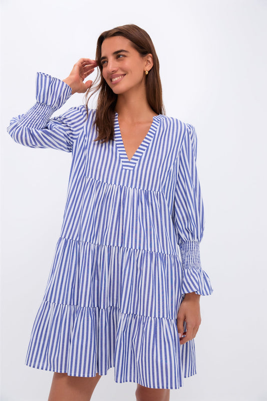 Blue and White Stripe Cotton Poplin Kenzo Dress