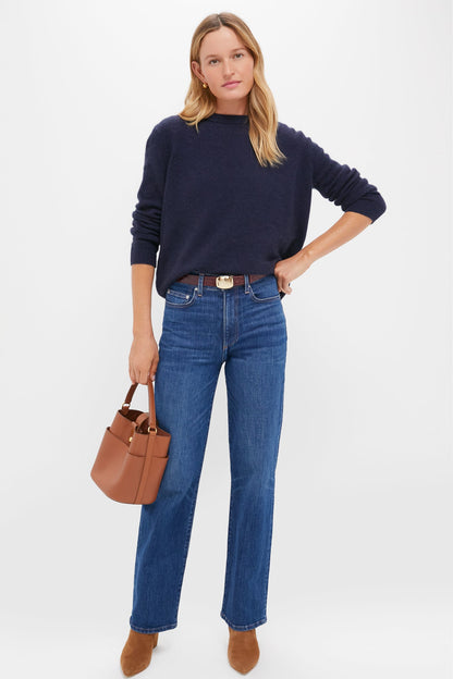 Navy Cashmere Bodie Boyfriend Crewneck