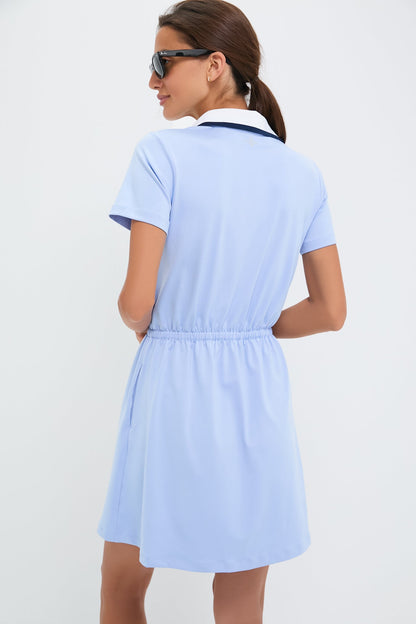 Light Blue Short Sleeve Performance Jersey Alcott Golf Dress
