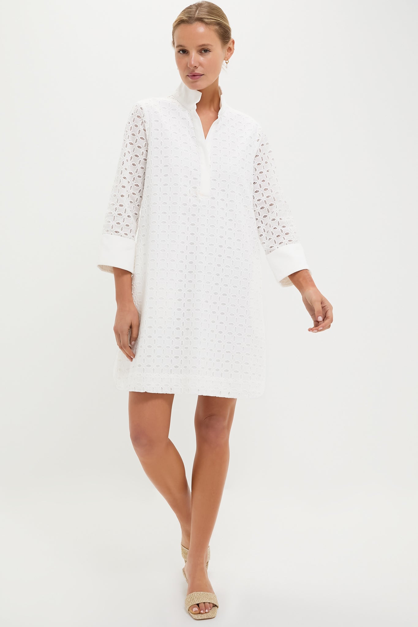 White Eyelet Megan Dress