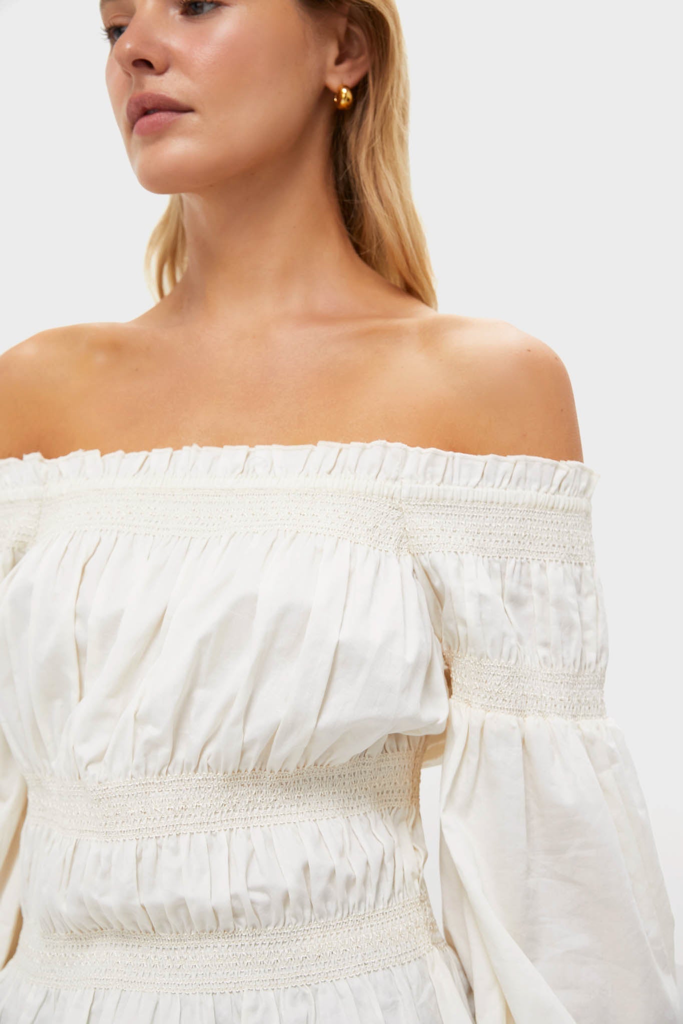 Vintage White Smocked Adeline Blouse