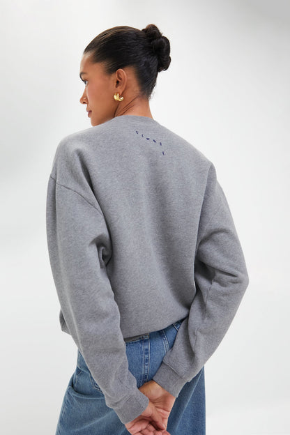 Grey and Navy Liberez Les Sardines Oversized Sweatshirt