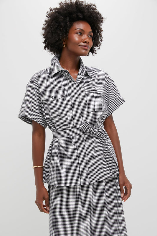 Black Gingham Ava Jacket