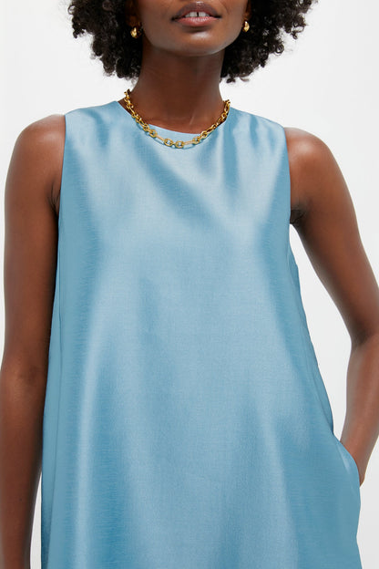 Robin's Egg Blue Dupioni Marlowe Dress