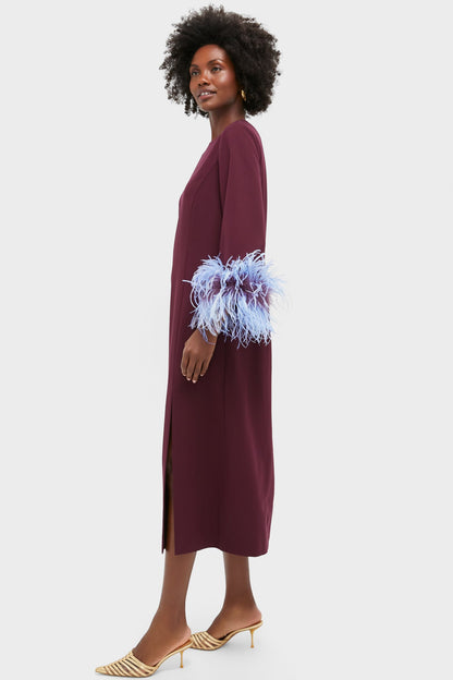 Oxblood Feather Eleanor Dress