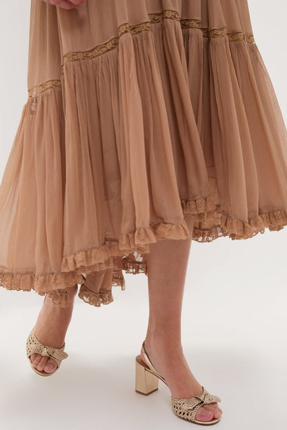 Biscuit Hypnotic Peplum Flutter Dress