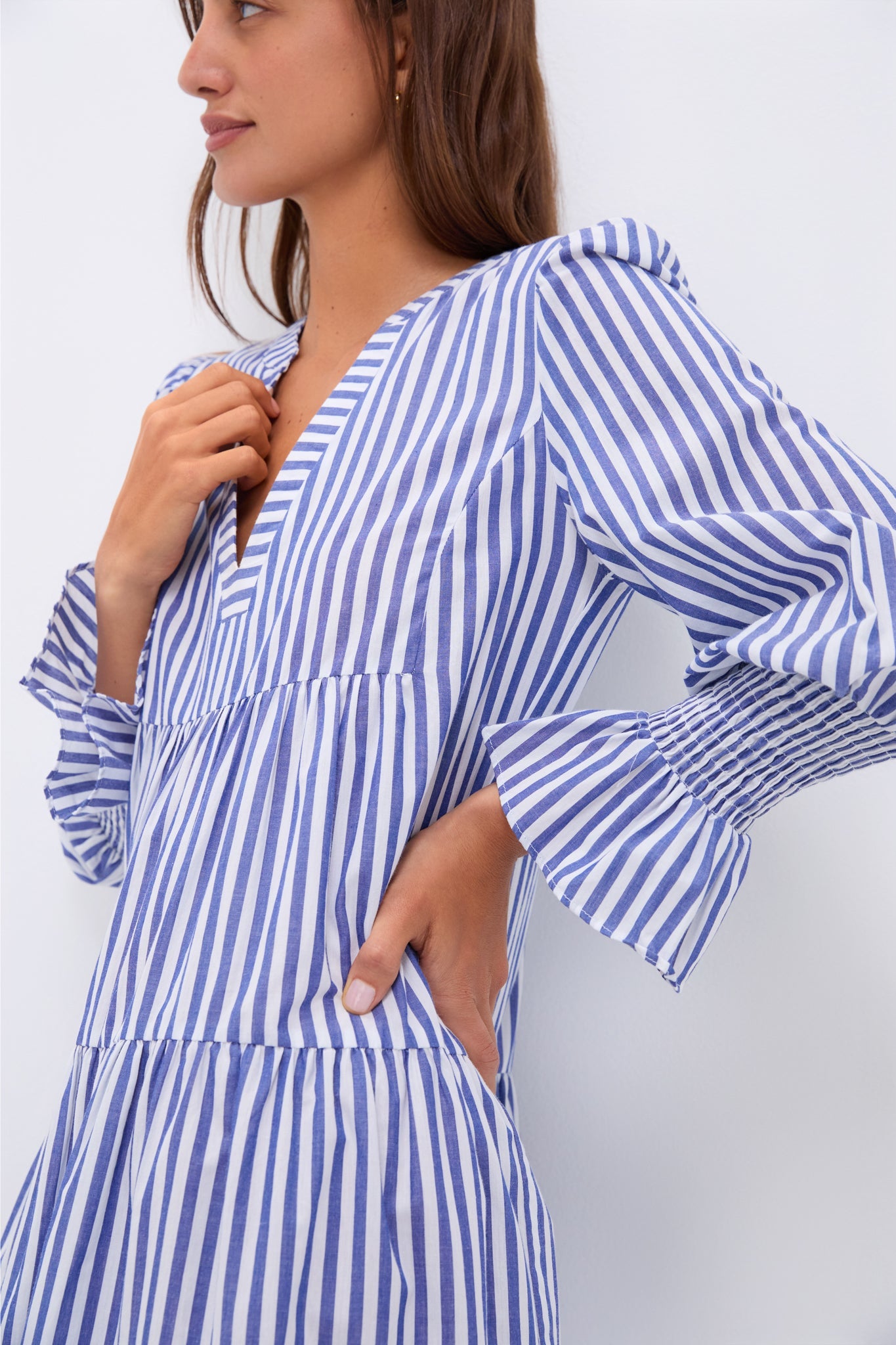Blue and White Stripe Cotton Poplin Kenzo Dress