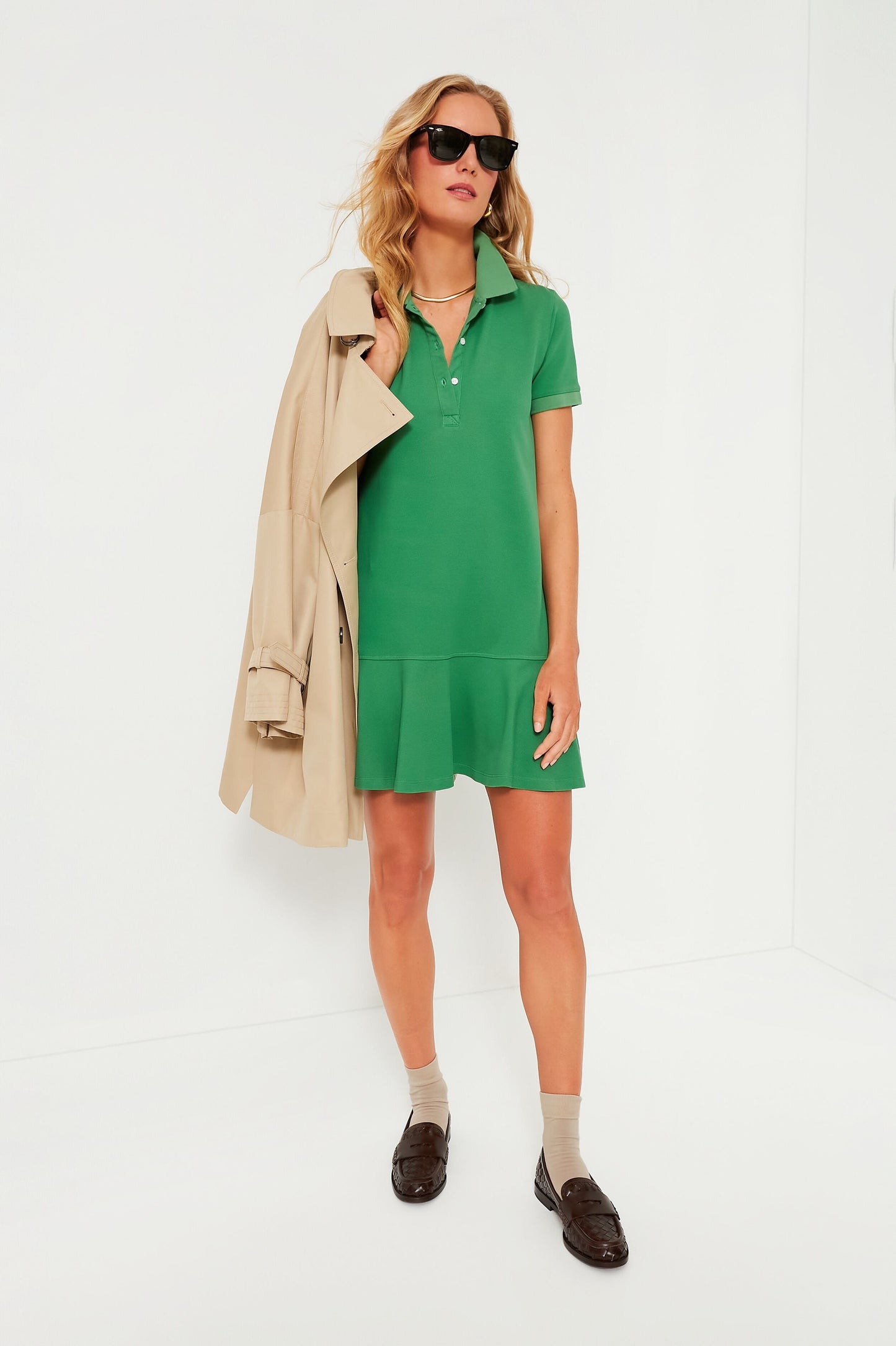 Green Pique May Polo Dress