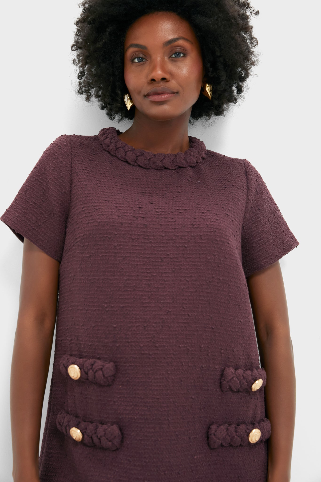 Oxblood Tweed Jackie Dress