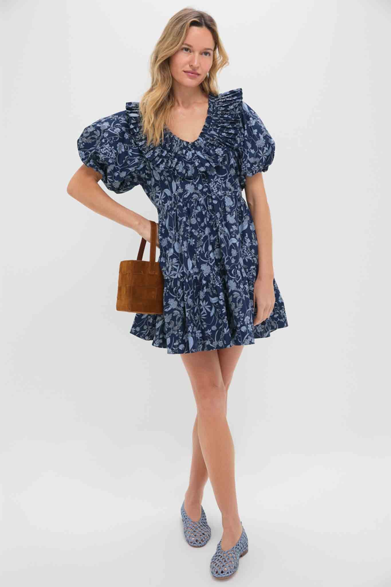 Blue Floral Samson Mini Dress