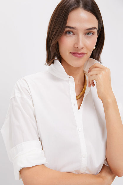 White Wexler Cotton Button Down