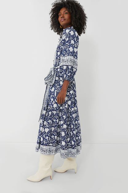 Exclusive Navy Flounce Dress