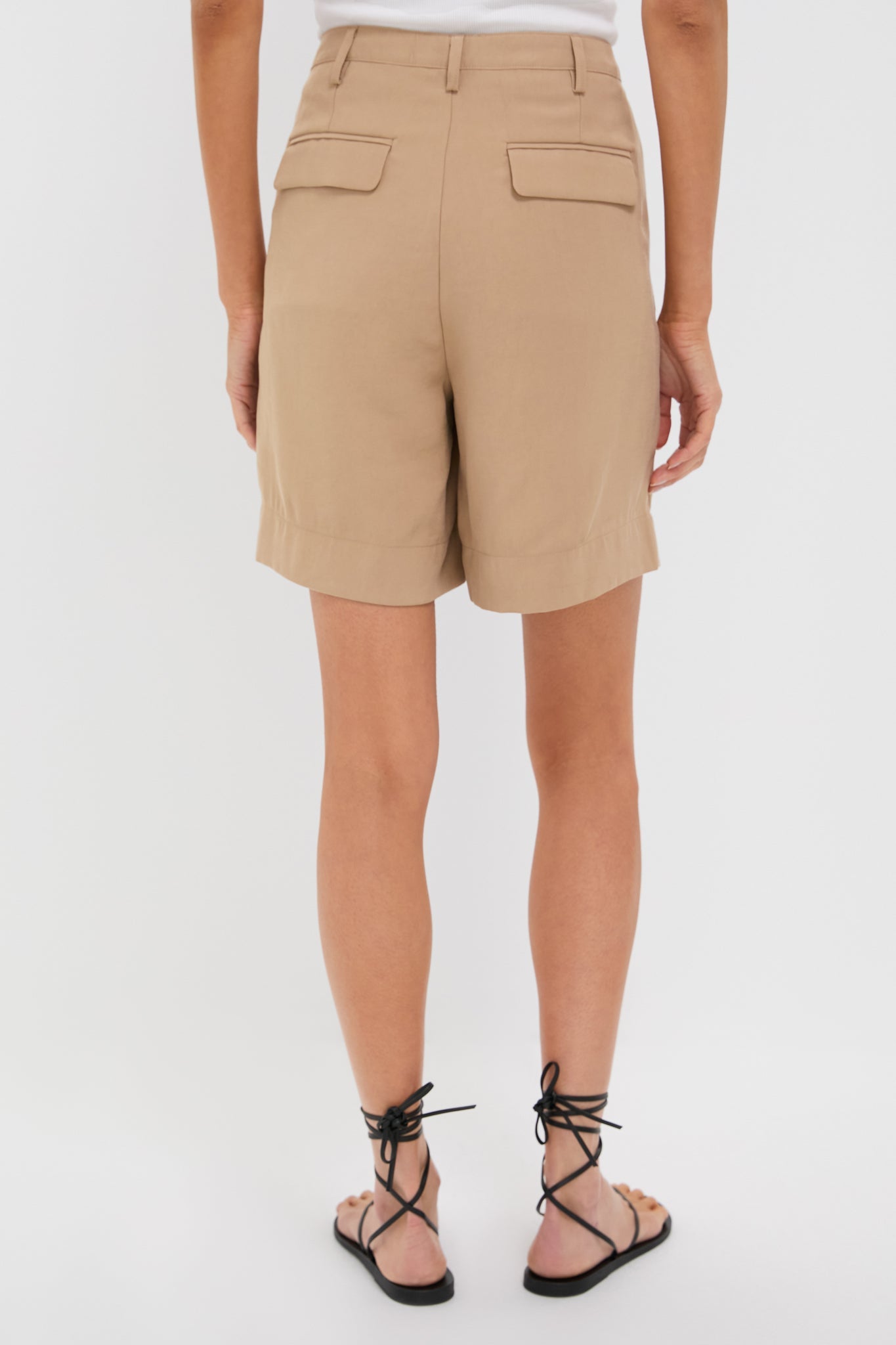 Khaki Pleated Felix Shorts