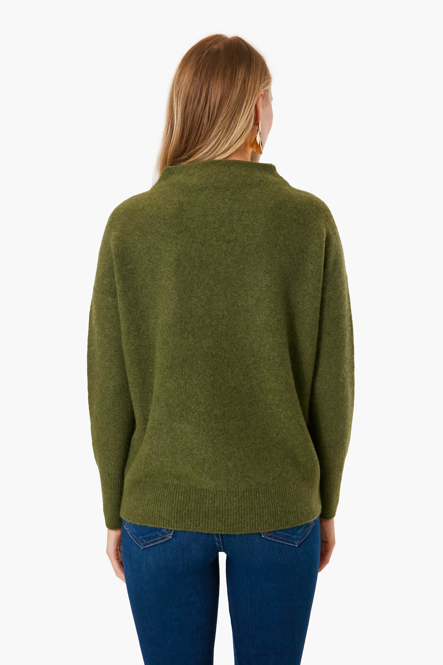Heather Bay Leaf Funnel Neck Sweater