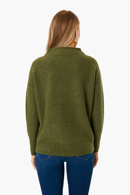 Heather Bay Leaf Funnel Neck Sweater