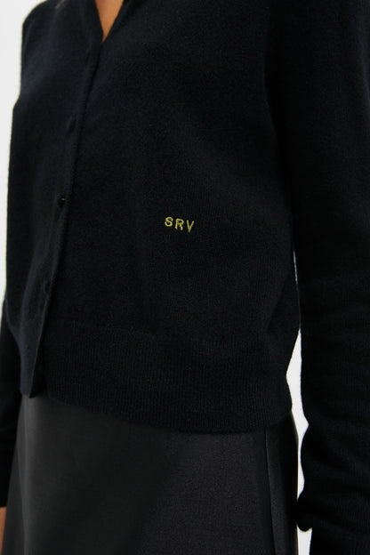 Black Cashmere Riley Cardigan