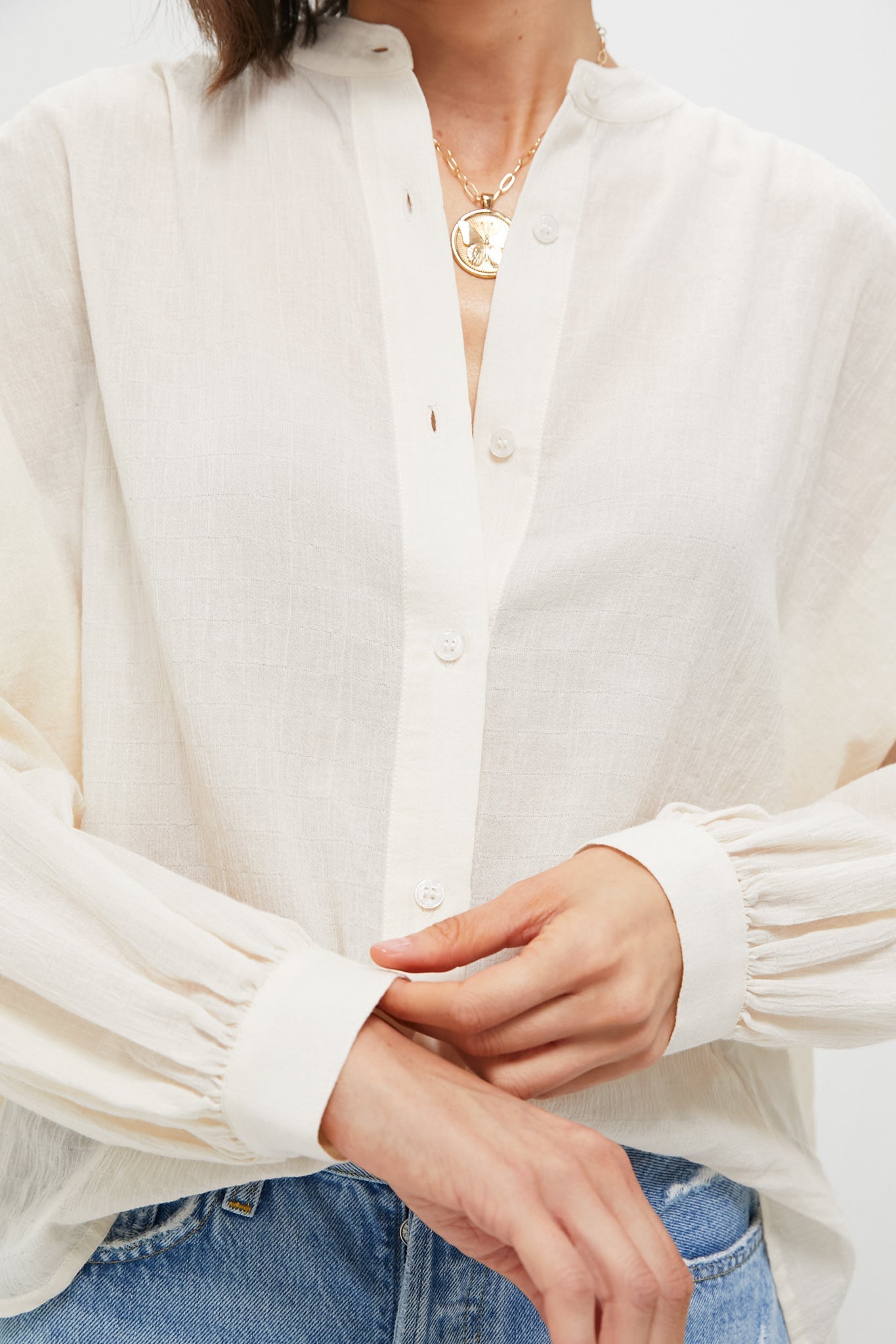 Sheer Ivory Juliette Button Down