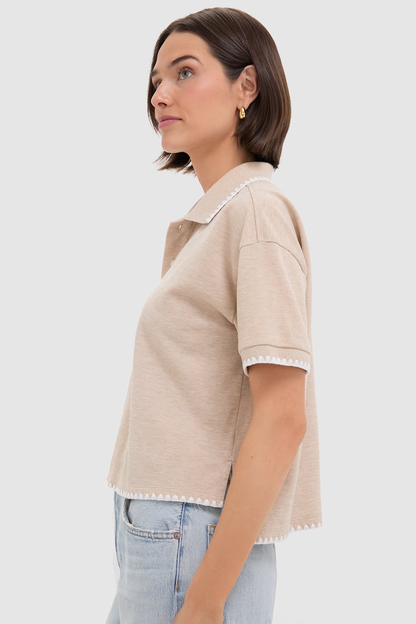 Sandstone Pique Holmes Boyfriend Polo