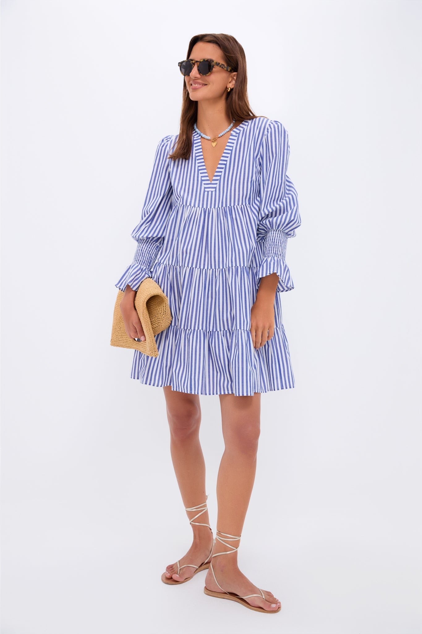 Blue and White Stripe Cotton Poplin Kenzo Dress