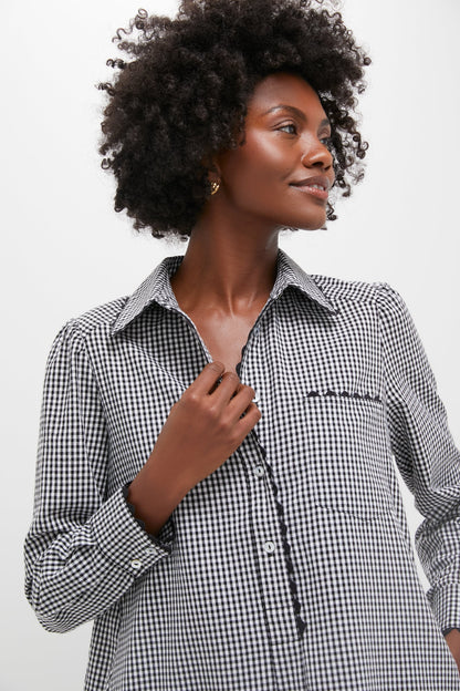 Black Gingham Ric Rac Callahan Shirt Dress