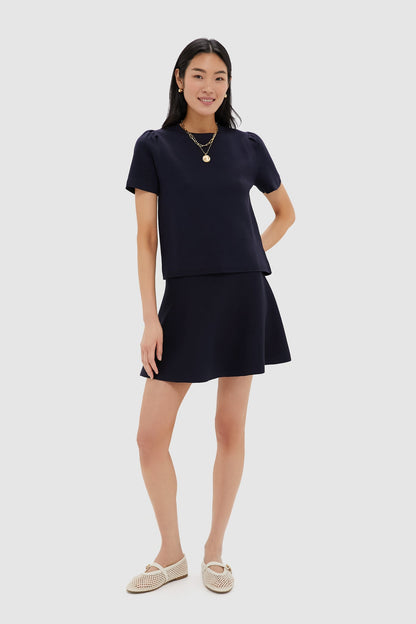 Navy Knit Miley Skirt