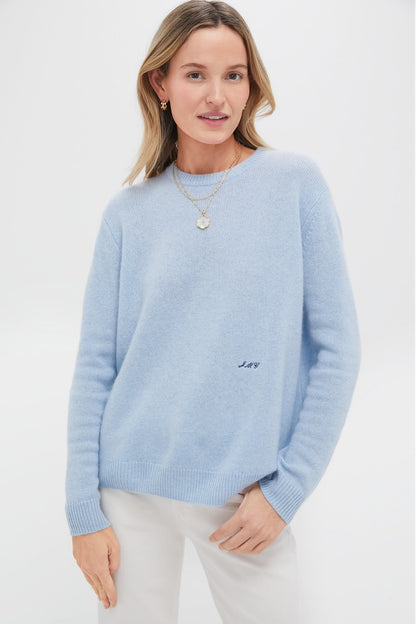Ice Blue Cashmere Bodie Boyfriend Crewneck