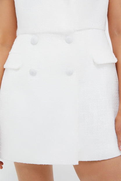 White Tweed Campbell Romper