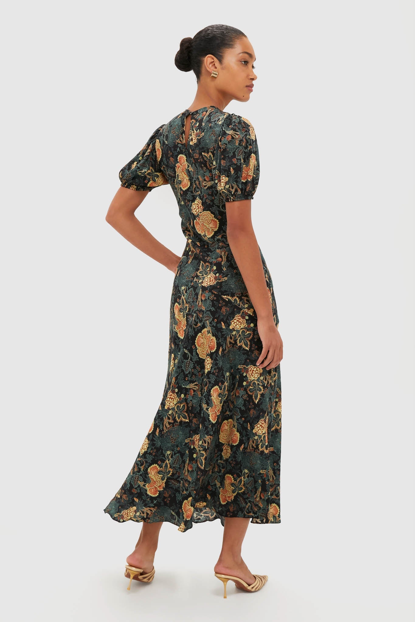 Nuit Ines Puff Sleeve Midi Dress