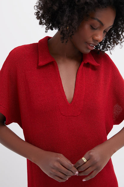 Red Maren Polo Dress