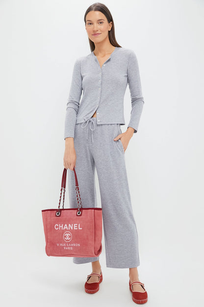 Grey Melange Lauren Classic Cardigan