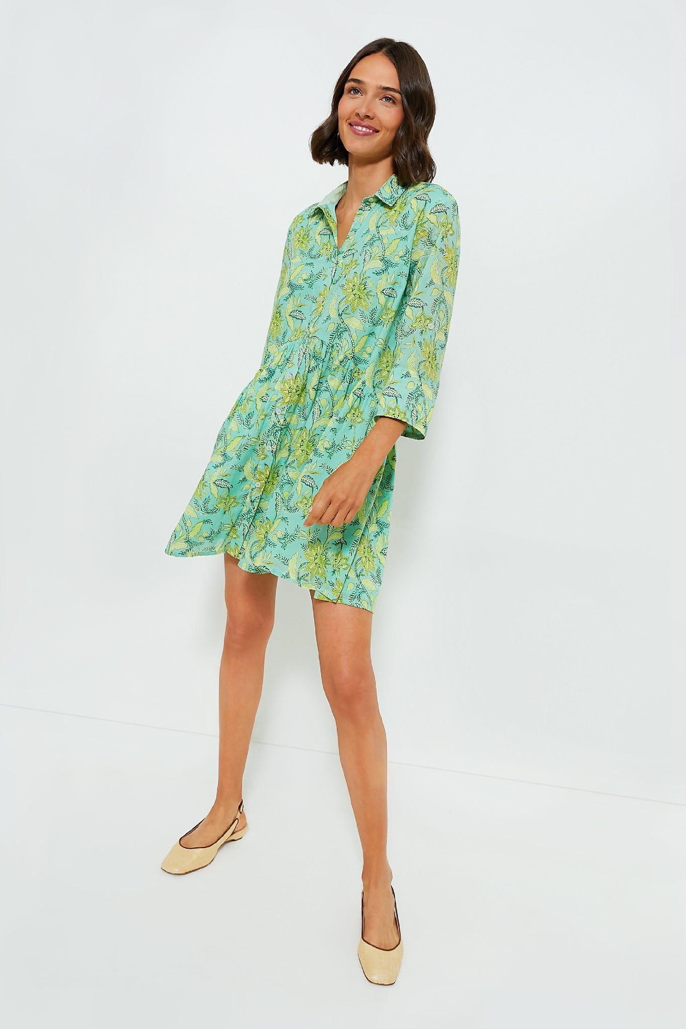Light Green Tenango Deauville Short Dress