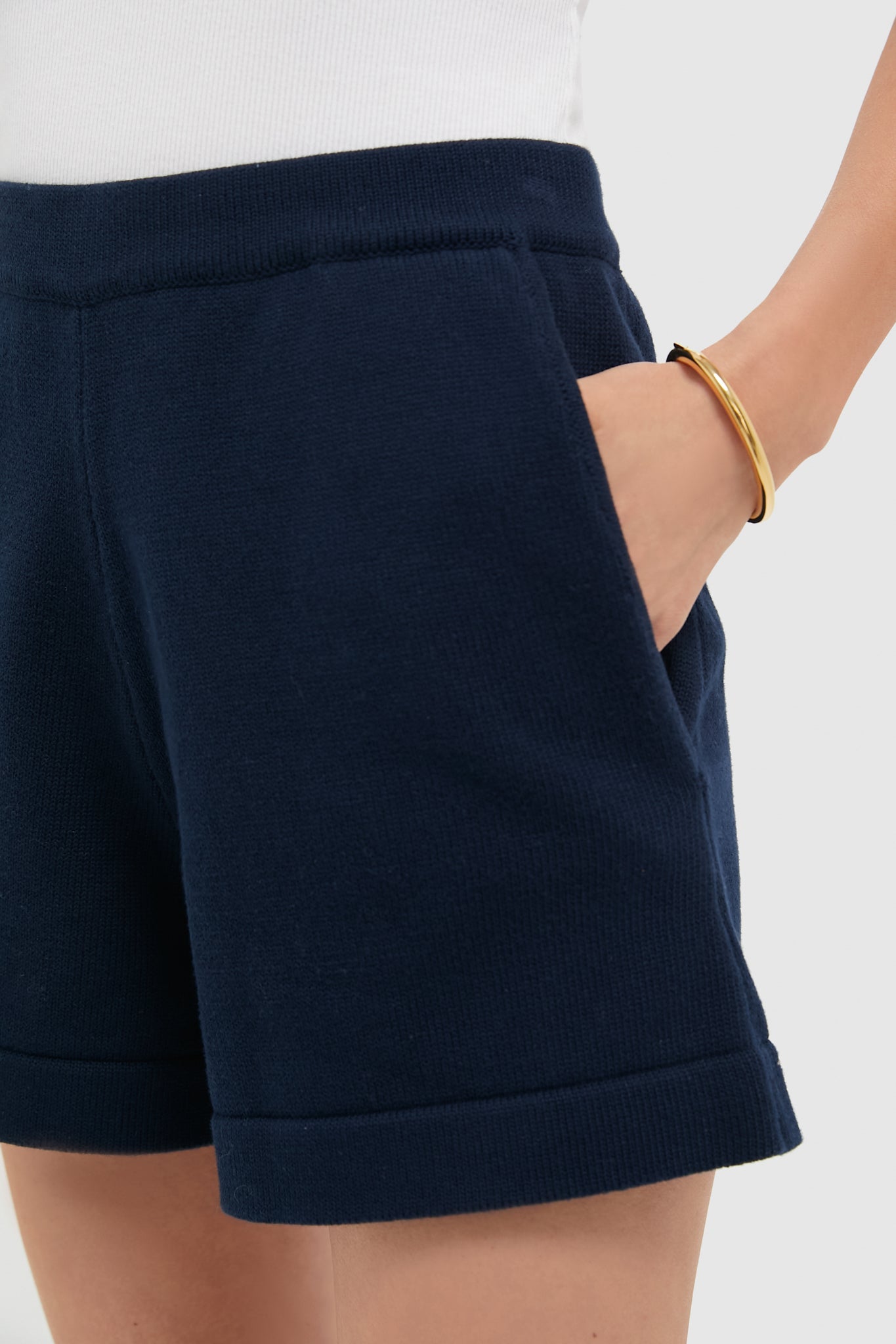 Navy Knit Beau Shorts