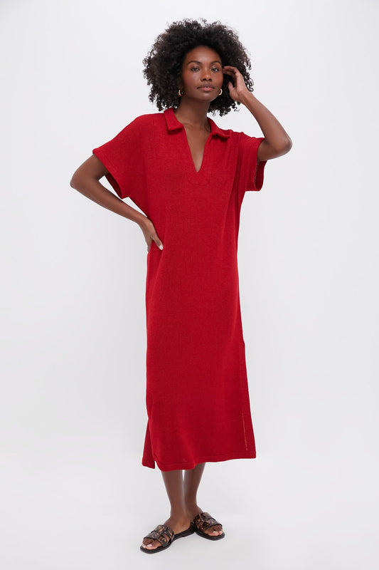 Red Maren Polo Dress