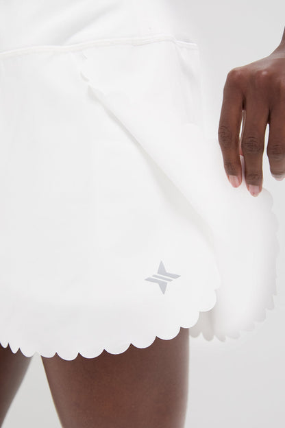 White Scallop Performance Jersey Marisa Short