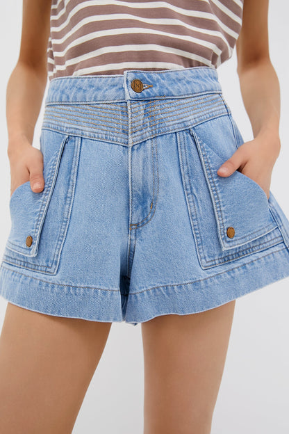 Stonewash Celene Denim Shorts