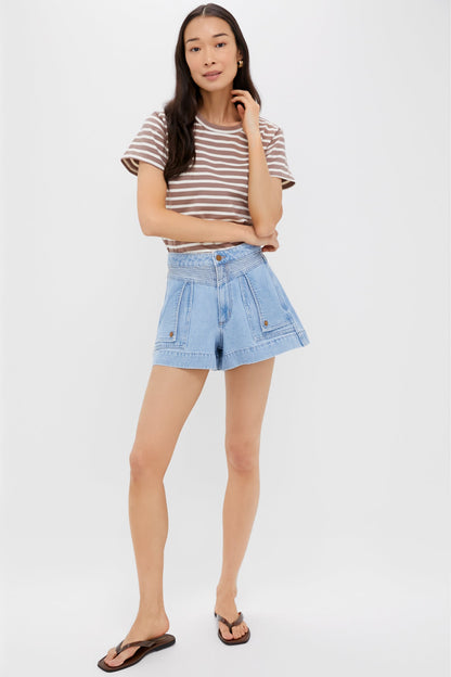 Stonewash Celene Denim Shorts
