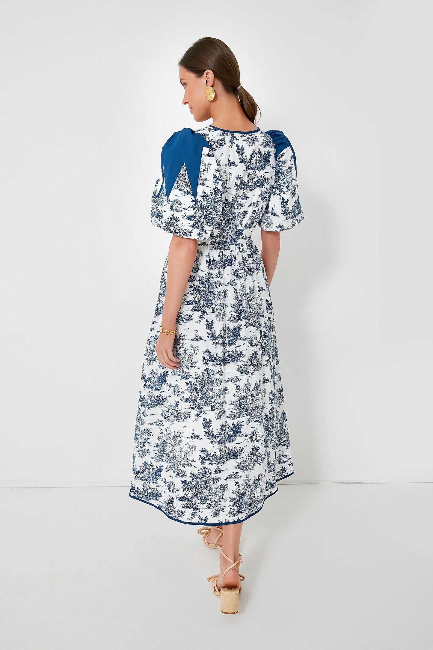Blue Toile Reynolds Midi Dress