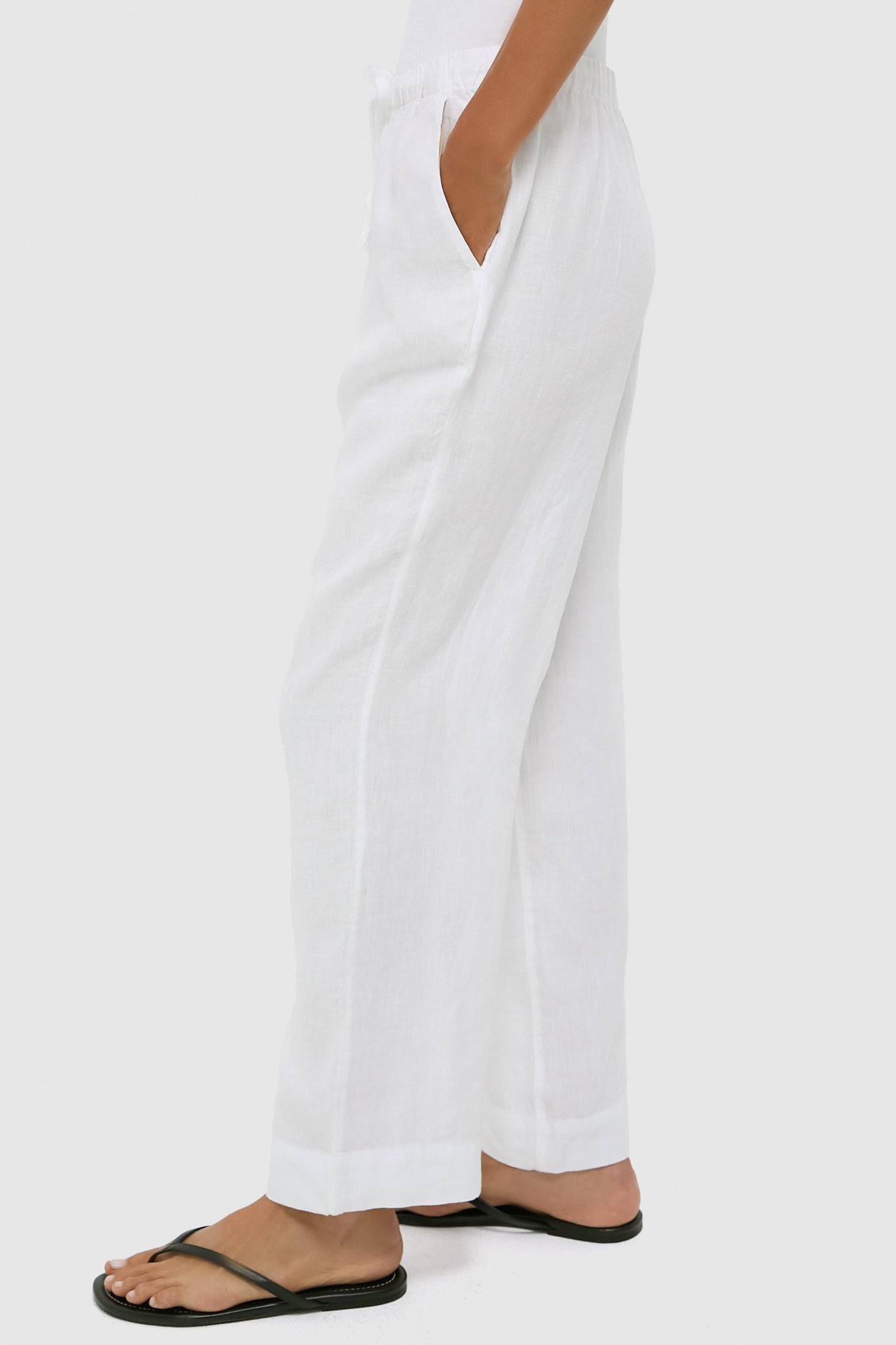 White Cap Linen Pants