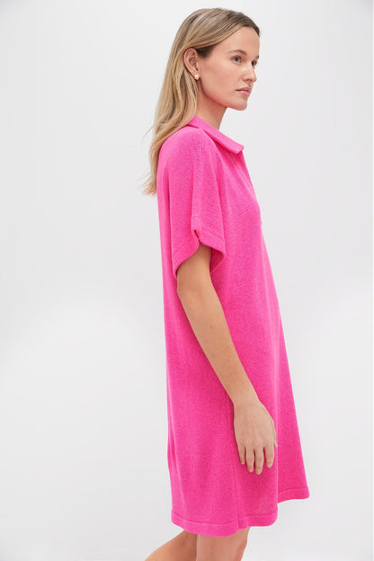 Hot Pink Maren Mini Polo Dress