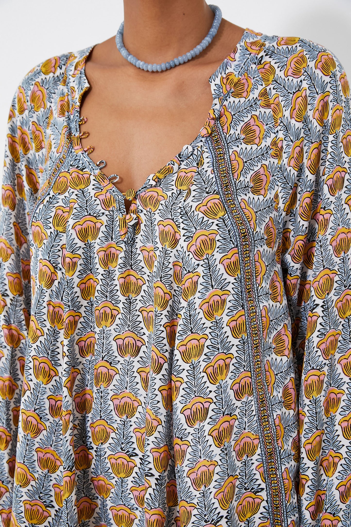 Tulip Print French Blue Fiore Maxi Dress
