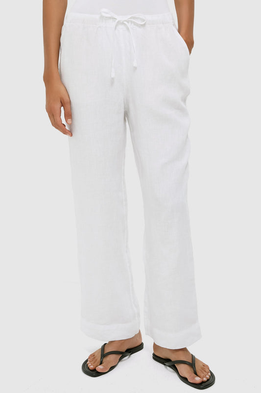 White Cap Linen Pants
