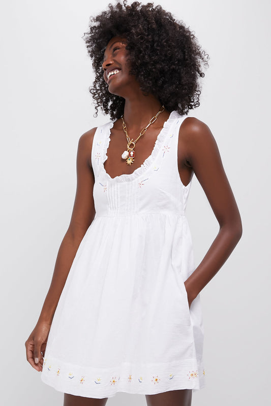 White Floral Embroidered Meissa Dress