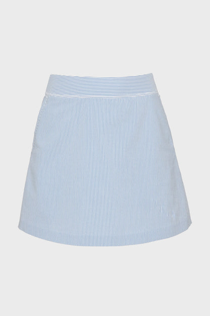 Blue 16 Inch Performance Seersucker Winefred Golf Skirt