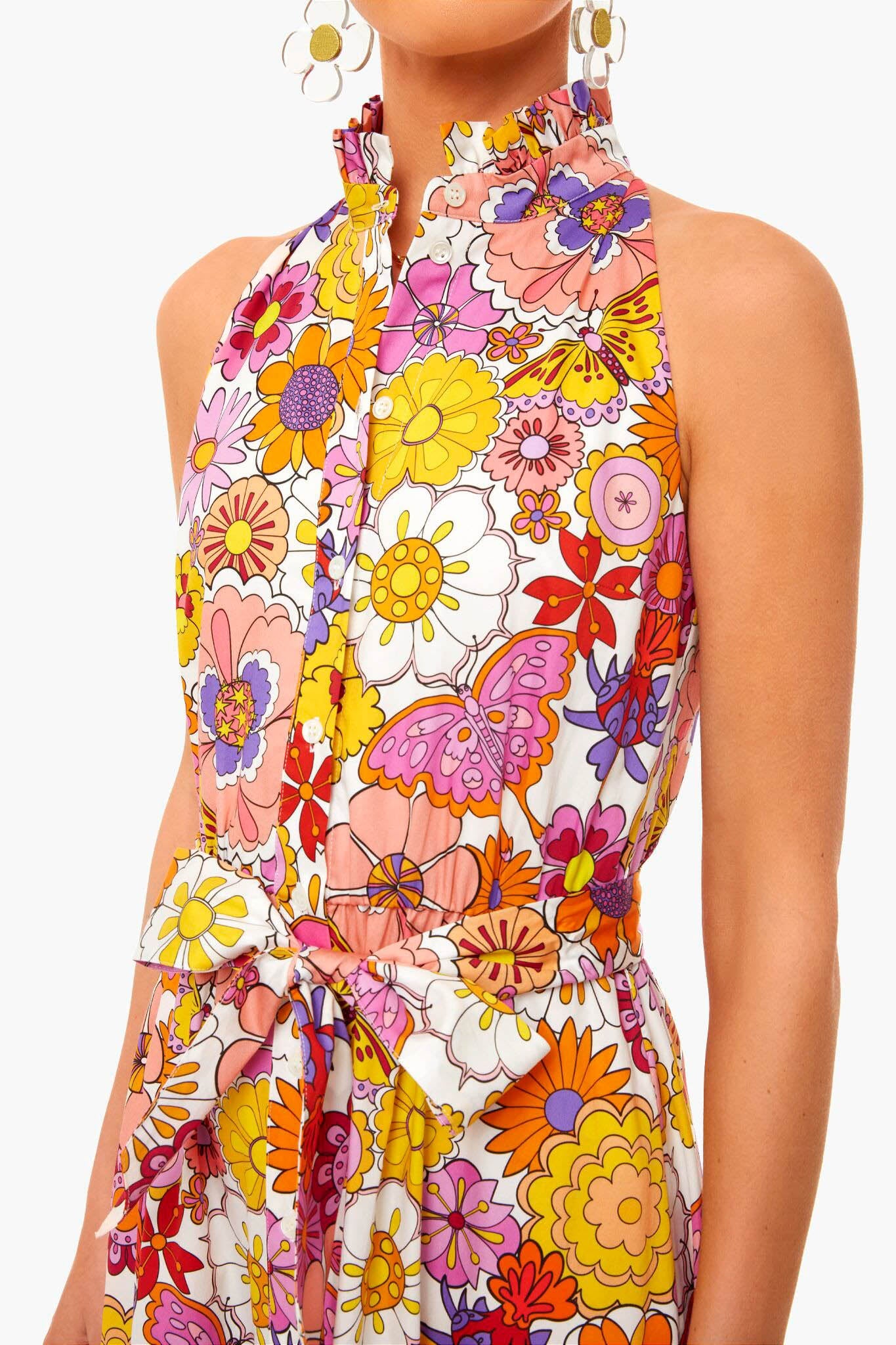Good Vibes Pink Biba Cotton Dress