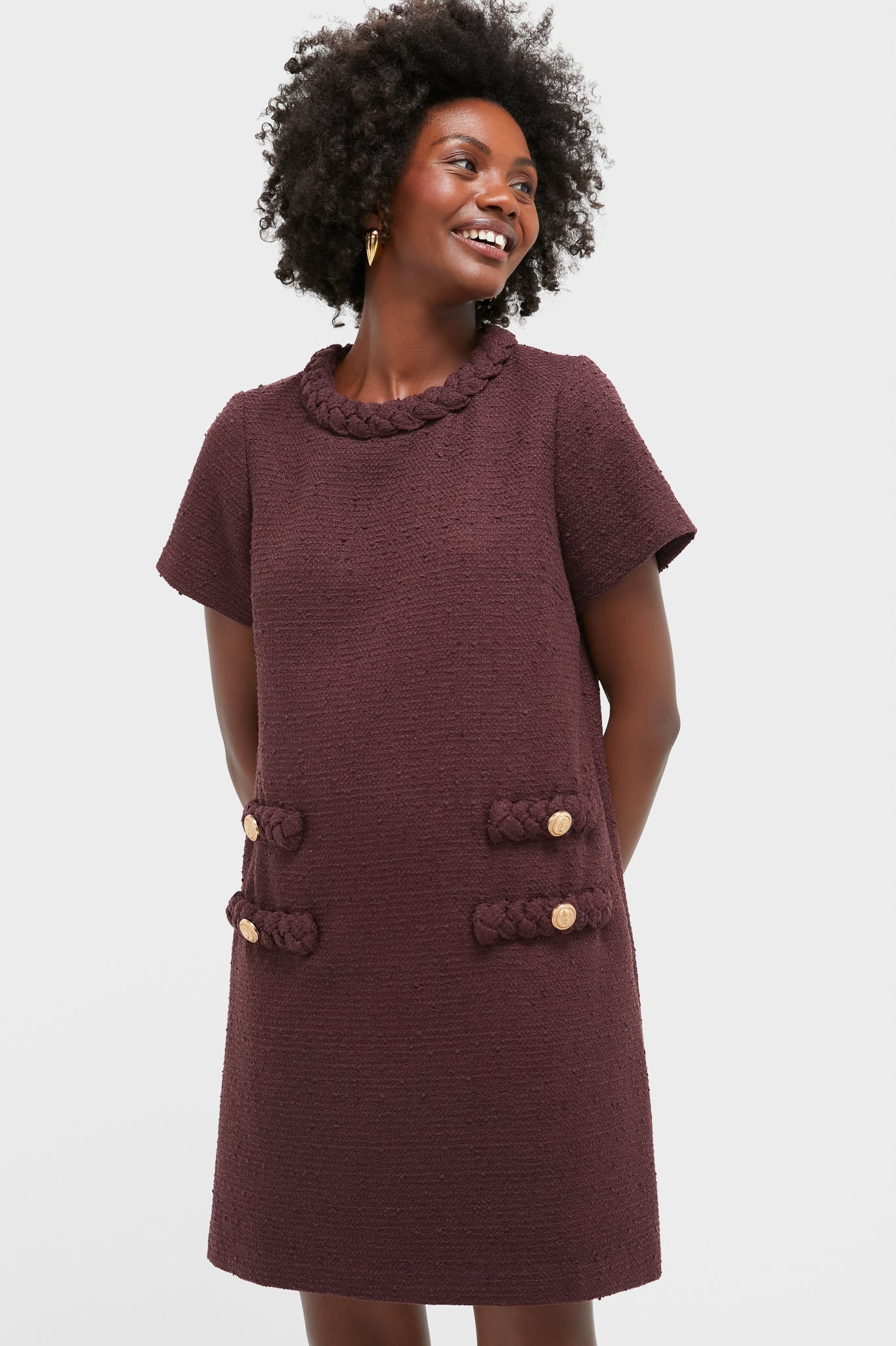 Oxblood Tweed Jackie Dress