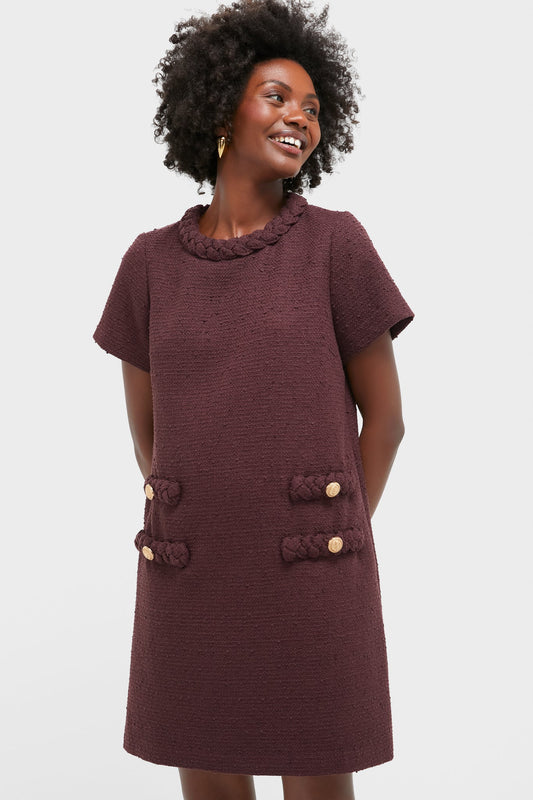 Oxblood Tweed Jackie Dress