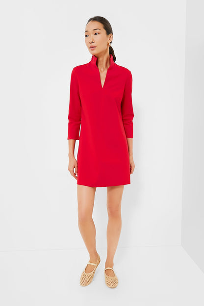 Red Ponte Clifton Dress